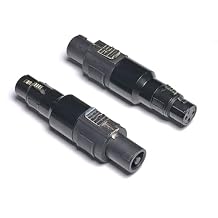 WJSTN Speakon to 3pin XLR Adapter, Black, Professional Connector, 2 Pack, for PA Systems, DJ Equipment, Amplifiers, Mixing Consoles Speakon Male to XLR Female