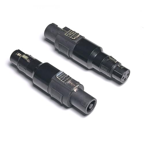 Adaptador WJSTN Speakon a XLR 3 pin, 2 unidades negro miniatura 1