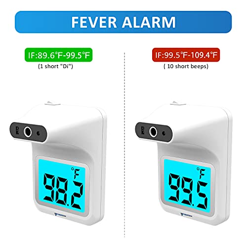2023 Wall Thermometer With Stand | Infrared Forehead Wall Mounted Thermometer With Tripod |Bluetooth Non-Contact Instant Reading Digital Temperature Detector | Batteries Included (Matte White) #TOP6