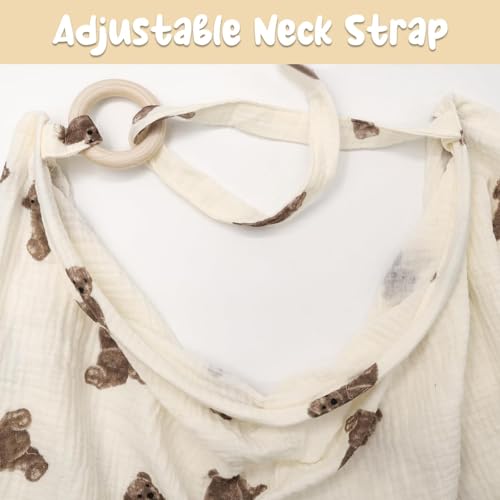 Image of Nursing Cover for Breastfeeding, Feeding Covers for Nursing Mom, Adorable Bear Design Feeding Apron for Mom Breastfeeding Essential Items for New Mothers in Various Scenarios Suitable