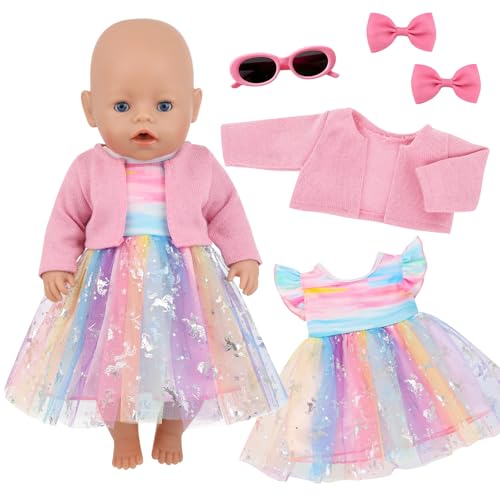 5 Stück Süßes Puppenkleidung für Baby Puppen, 14-18 Zoll Baby Puppen...