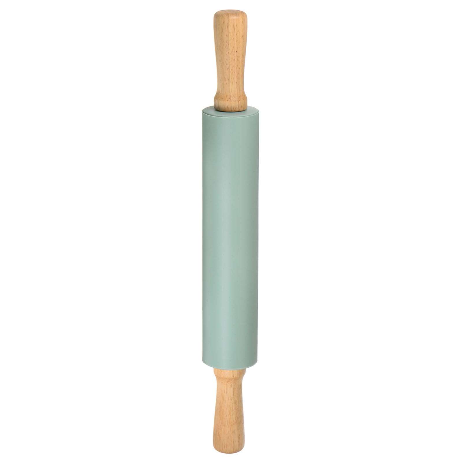 sourcing map Silicone Rolling Pins for Baking 17 Inch Wooden Handle Non Stick Rolling Pin Small Roller Playdough Rolling Pins for Dough Pizza Pastry Fondant Kitchen, Dark Green