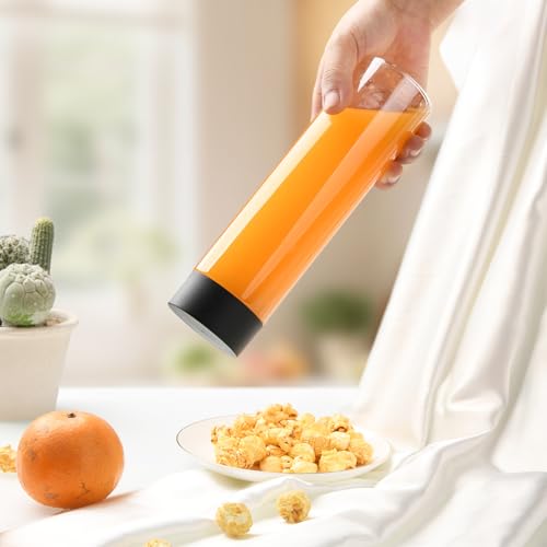 12 Pack 13.6 OZ (400 ml) Clear PET Plastic Juice Bottles with Black Lids - Plastic Smoothie Bottles Ideal for Juice, Milk and Other Beverages by ZMYBCPACK
