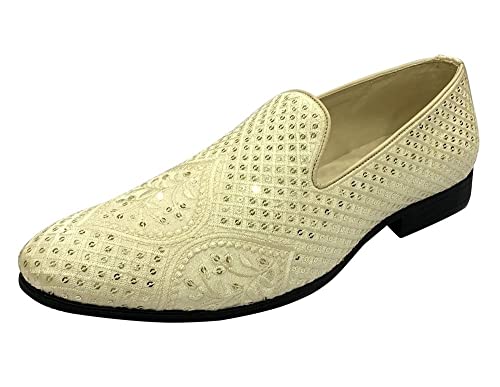 Punjabi Jutti for Men's Loafer Shoes Embroidery Slip-On Party Shoes Mojaris Wedding Bridal Dress Shoes