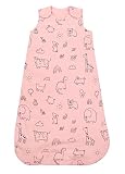 Ex UK Store Gigoteuse d'hiver pour bébé - 2,5 tog - 100 % coton - Tailles nouveau-né à 24 mois - Garçons et filles, Pink Zoo (122), 0-6 mois