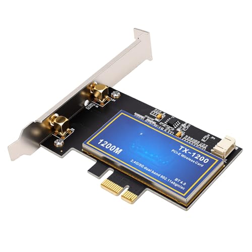 Tarjeta de Red WiFi Dual Band PCIe Zunate con Bluetooth 4.0, 867Mbps 5GHz 300Mbps 2.4GHz, Adaptador Inalámbrico con Dos Antenas Externas de 8dBi, 802.11ac para PC de Escritorio miniatura 1