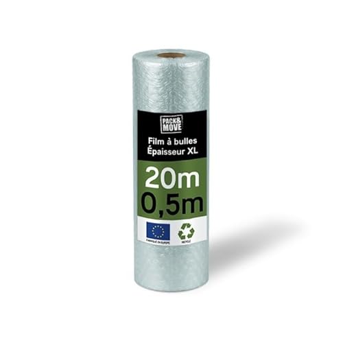Pack and Move - Recycling-Luftpolsterfolie – 0,50 x 20 m – Umzug, Versand und Schutz – hochwertige Luftpolsterfolie