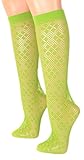 Damen Netzkniestrümpfe mit Muster 30 DEN, Farben alle:20 grün, Größe:One Size