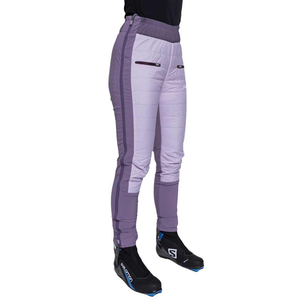 Swix Women's Horizon Primaloft Insulated Thermally Lined Warm Stretchy Breathable Technical Winter Cross-Country Ski Pants, Light Purple/Dusty Purple