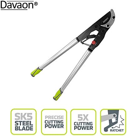 Premium 2-in-1 Ratchet Tree Loppers - for Thin & Thick Branches, Branch Cutters, Garden Loppers with Premium SK5 Steel Blades, Handles Up to 60mm Branches with Ease, Garden Tools from Davaon Pro