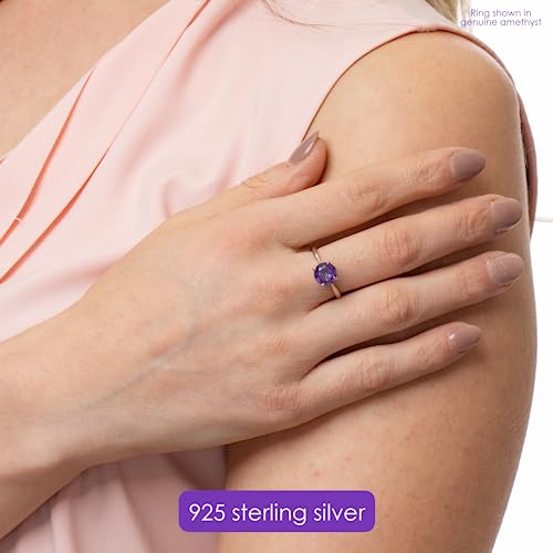 Round Cut Garnet Solitaire Ring for Women in 925 Sterling Silver 8 mm January Birthstone 4-Prong Setting Anniversary Ring Size 7 by Nicole Miller Fine Jewelry4