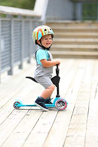 Mini 3in1 Deluxe 3-Stage Ride-on Micro Scooter Toddler Toys for Ages 12 Months to 5 Years - Aqua