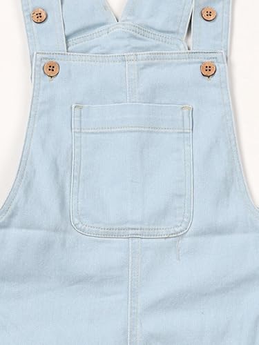 Image of KiddoPanti Unisex Denim Cargo Dungaree Shorts | 69.1% Cotton 29% Spun Poly 1.9% Spandex | Above Knee Length | Soft Breathable Summer Dungaree