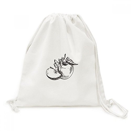 Drawstring backpack voyage pomme avec dessin en ligne sac de shopping