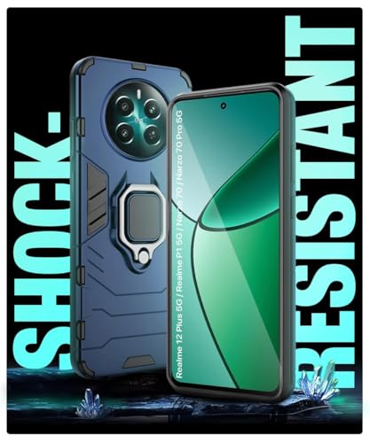 Image of AIBEX Armor Back Cover Compatible for Realme 14 Pro Lite /Realme 13 Pro 5G / Realme 13 Pro Plus 5G| Rugged Shockproof Case with Ring Holder & Kickstand | Military-Grade Protection |Magnetic Car Mount