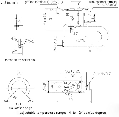 Fridge Freezer Thermostat Refrigeration Temperature Controller Universal WPF-20