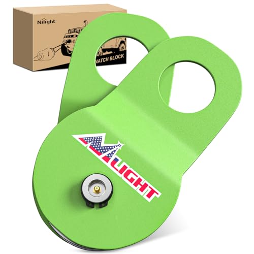 Image of Nilight 8 Ton Winch Snatch Block Towing Pulley Blocks 17,000 LBS Capacity (Green), Winch Hook Accessories, Heavy Duty Offroad Recovery Accessory for Truck, Tractor, ATV & UTV
