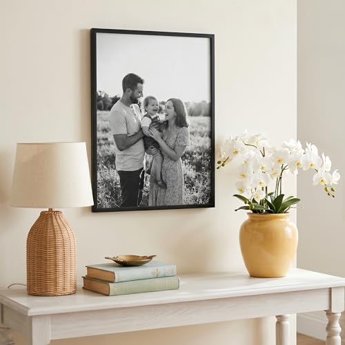 Image of Americanflat 15x20 Picture Frame with Polished Plexiglass - Streamline Collection - Thin Border Picture Frame for Wall Display - Hanging Hardware Included - Black
