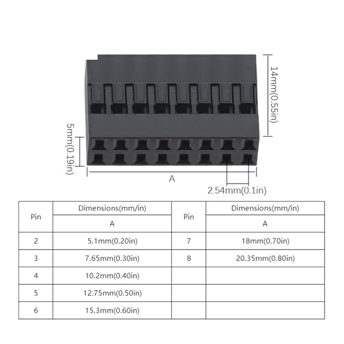 Carcasa de plástico aislante de 2,54 mm para cable doble con formato rígido 2x7Pin 4