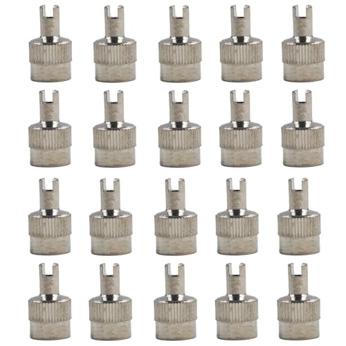 Runseaway 20PCS Tire Valve Stem Caps, Electroplated Brass Slotted Valve