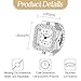 Imagen de JewelryWe Reloj Dedo Elástico Mujer: Reloj de Anillo Cuarzo Analógico Pequeño Escala Numérica Arábiga Caja de Diamantes de Imitación Cuadrada