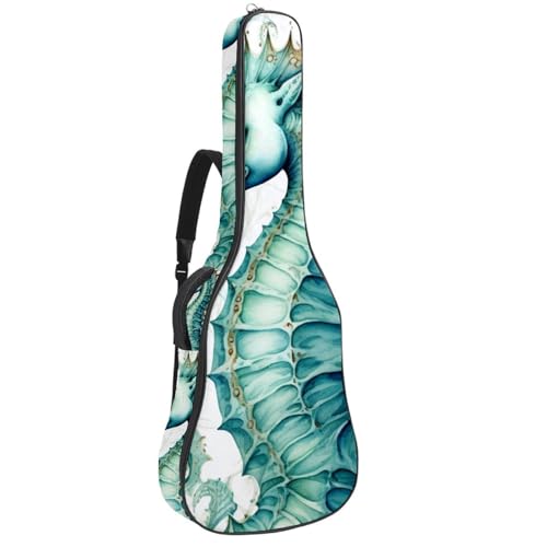 Sac de guitare acoustique vintage bleu pour emporter votre musique partout