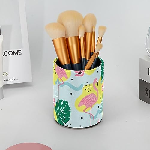 Pot à crayons en cuir synthétique de qualité supérieure avec imprimé végétal