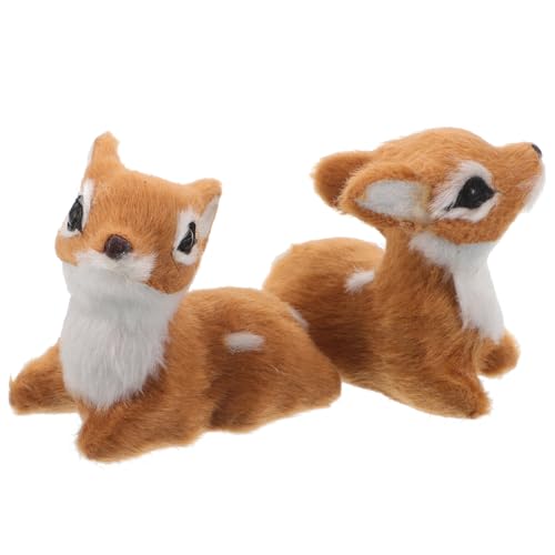 iplusmile 2 pièces Figurines de Renne Décoratives Réalistes Peluche Lot de Centre de Table Festif pour Maison Bureau Ambiance Chaleureuse de Noël