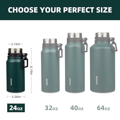 Image of BJPKPK 24oz Insulated Water Bottle, Stainless Steel Bottle with Handle | Vacuum Insulated Bottle with Leak-Proof BPA-Free Design, Keeps Drinks Cold & Hot for Gym, Office, Travel & Daily Use