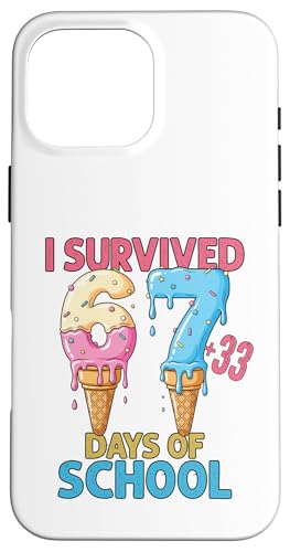 I Survived 100Days of School 67+33 �A�C�X�N���[�� �X�}�z�P�[�X iPhone 16 Pro Max �p