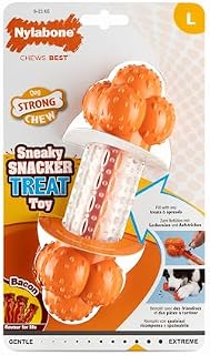 Nylabone, Sneaky Snacker, Strukturiertes Hundespielzeug mit Leckereien, Speckgeschmack, Groß - für Hunde bis 23 kg