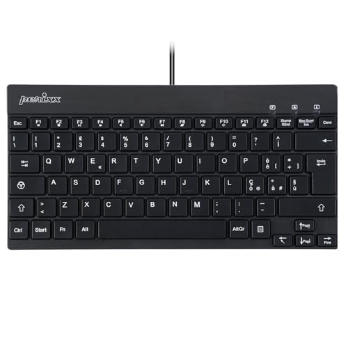 Perixx PERIBOARD-426 Mini tastiera USB cablata - Layout italiano QWERTY - Nero