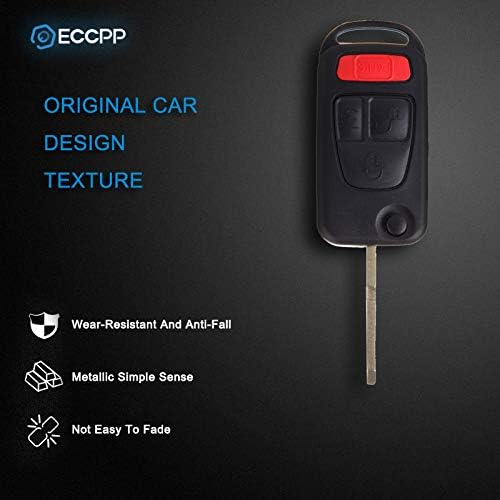 Miniatura 3 de ECCPP NCZMB1K - Llavero de automóvil sin cortar sin cortar con control remoto (carcasa de carcasa) 94-2005 repuesto para M ercedes-Benz AMG S500