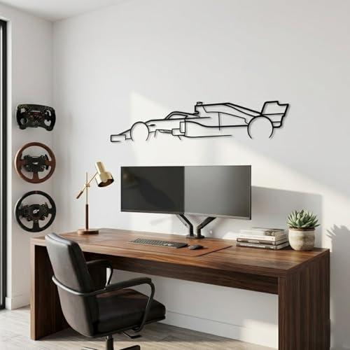Image of Herrlich Homes F1 Car Metal Wall Art | Metal | Easy to Hang | Car lover Gift | Classic Silhouette Metal Wall Decor | 70 cm
