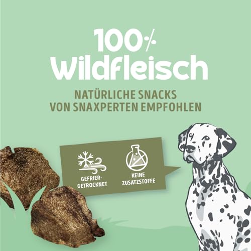 RiNa 100% Wildfleisch - Rohfutter für Hunde - 345g frisches Fleisch pro 100g - Natürlicher Geschmack und Nährstoffdichte - Gefriergetrocknet - 90g