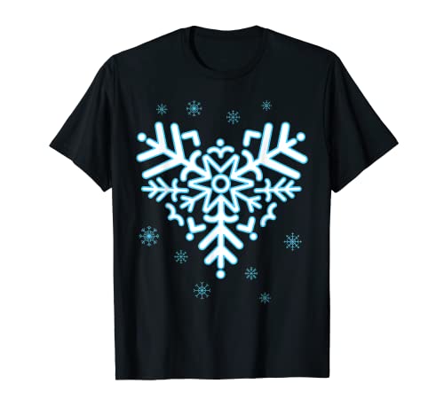 Cute Snowflake Heart - A Cold Frozen Winter Snowflakes Ski T-Shirt
