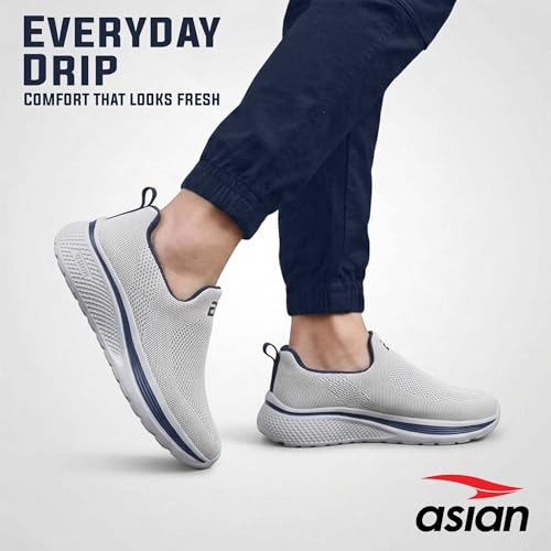 Image of ASIAN Wonderwalk-11 Men's Walking Shoes | Ultra-Light Slip-On Comfort with Cushioned Sole | Breathable, Stylish, Perfect for Work, Travel & Daily Use