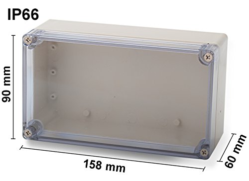 edi-tronic ABS Leergehäuse Transparent 158x90x60mm Industriegehäuse IP66 Kunststoff Gehäuse