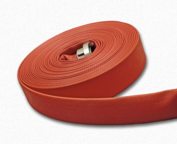 Tuyau plat de pompier vendu au mètre conforme à la norme DIN 14811 Rouge Qualité supérieure Taille C52 mm