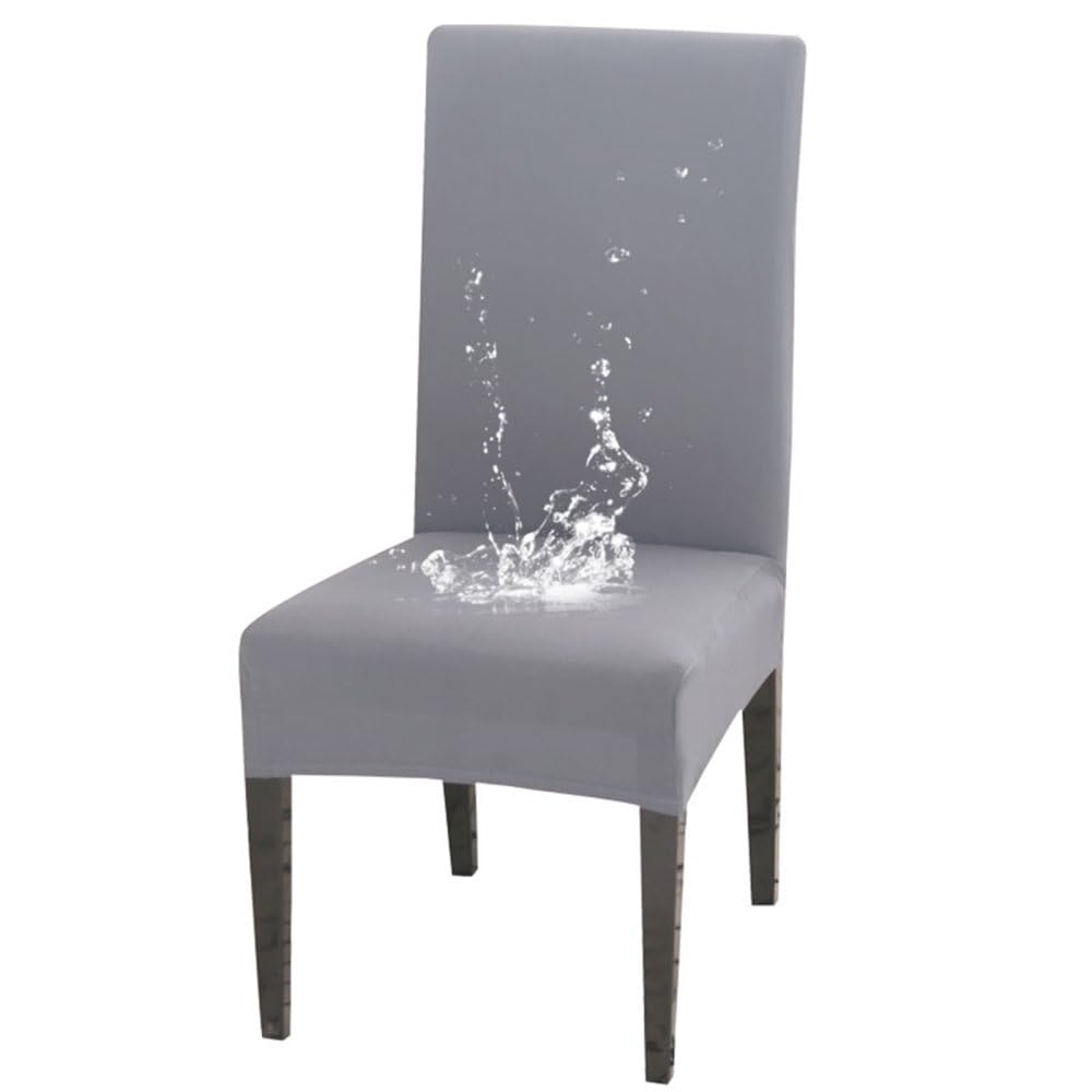 Housse de chaise solide et élastique protection durable anti-tache salle à manger