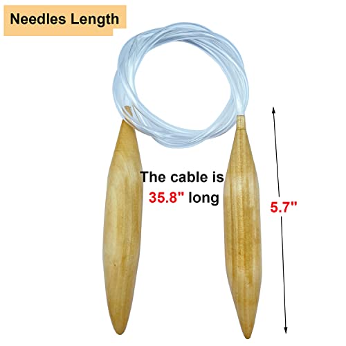 Mdoker Wooden Circular Knitting Needles 47-Inch Length Jumbo Cicular Knitting Needle For Giant Chunky Yarn Carpet Scarf Bulky Wool Roving Weaving,Us Size 50(25Mm) #TOP1