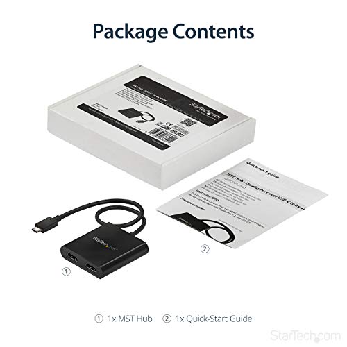 Image of StarTech USB-C to Dual HDMI MST Hub, 4K 30Hz /1080p 60Hz, TB3 /TB4 /USB4