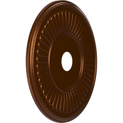 Image of Ekena Millwork CMP22BECDC Berkshire Thermoformed PVC Ceiling Medallion (Fits Canopies up to 10 1 /8 inch), 22 inchOD x 3 1 /2 inchID x 1 inchP, Metallic Dark Copper