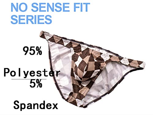 Men's Checkered Low Rise Ice Silk Briefs Quick Drying Bikini Gay Underwear3