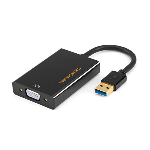 USB 3.0 to VGA Adapter (DisplayLink Chipset), CableCreation VGA to USB External Video Card Support 1080P Compatible with Windows 10 8.1 8 7, macOS , Mac OS X, Black