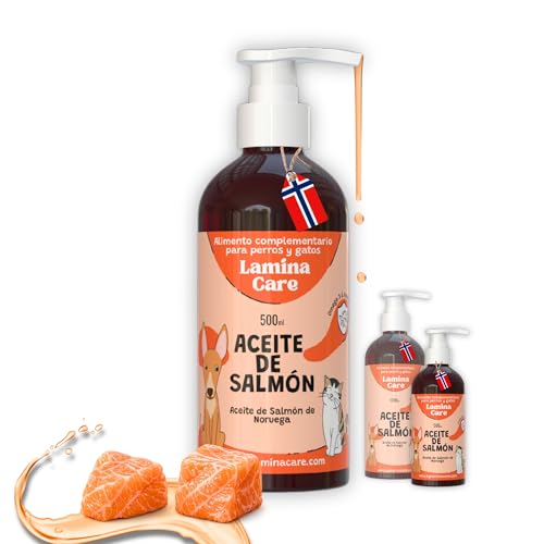 Lamina Care - Aceite De Salmon Perros y Gatos para Reforzar las Articulaciones, la Piel y el Sistema Inmunitario, Aceite Salmon Perros y Gatos Enriquecido Naturalmente con Omega 3 Perros, 6, EPA y DHA