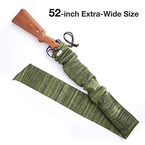 Flyfan Gun Sock Silicone Treated Knit Gun Socks For Rifles And Shotguns, 52 X 4.5 Inches Elastic Design Of Rifle Sock Gun Sleeve Fits Tactical Gun And Rifle With Scopes #TOP6