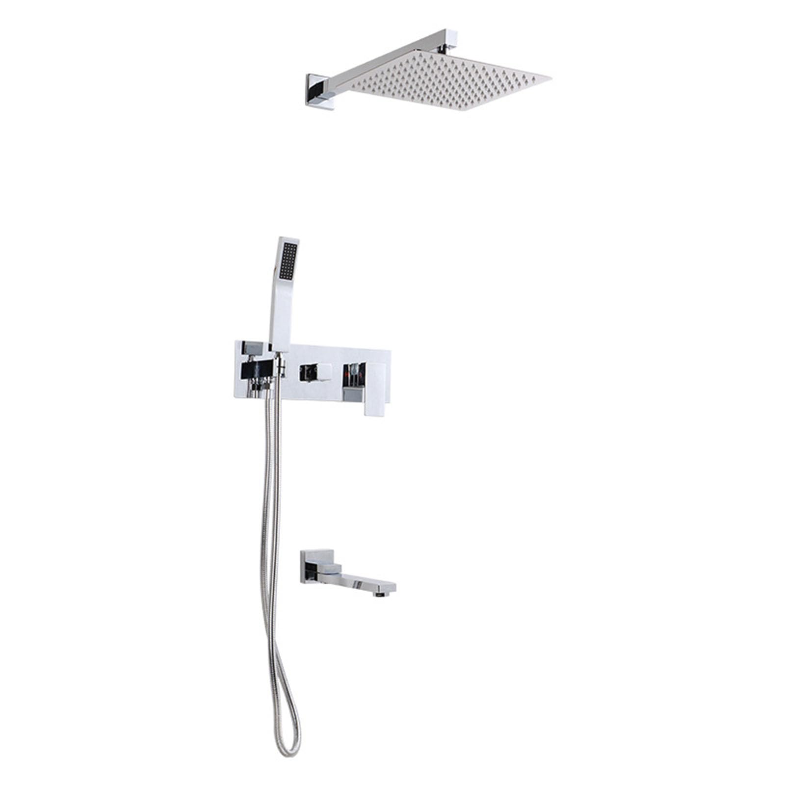 Douche de douche cachée haut de gamme avec pommeau effet pluie et finitions chrome