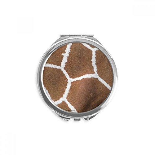 Miroir rond de poche girafe plume compact fini le maquillage raté en déplacement