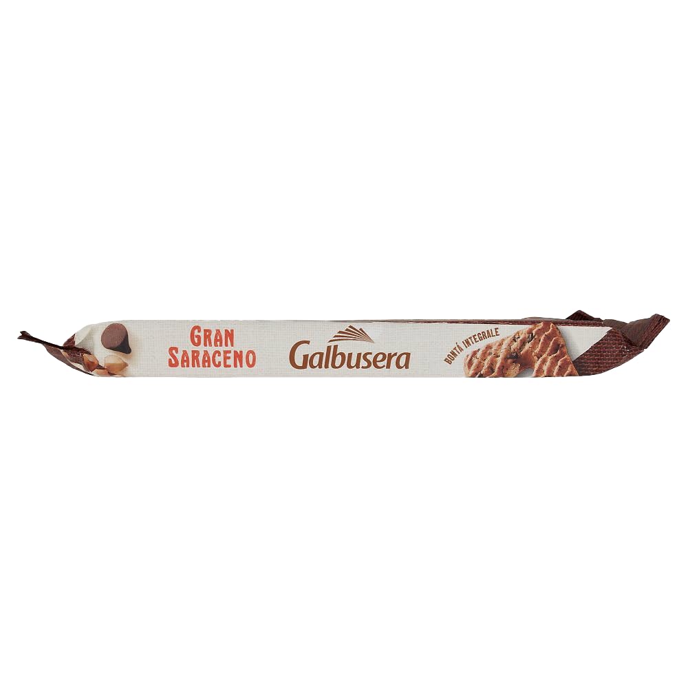 Galbusera Gran Saraceno Frollini Integrali con Gocce di Cioccolato, Zucchero di Canna e Grano Saraceno 260g [BOX da 8 Confezioni]